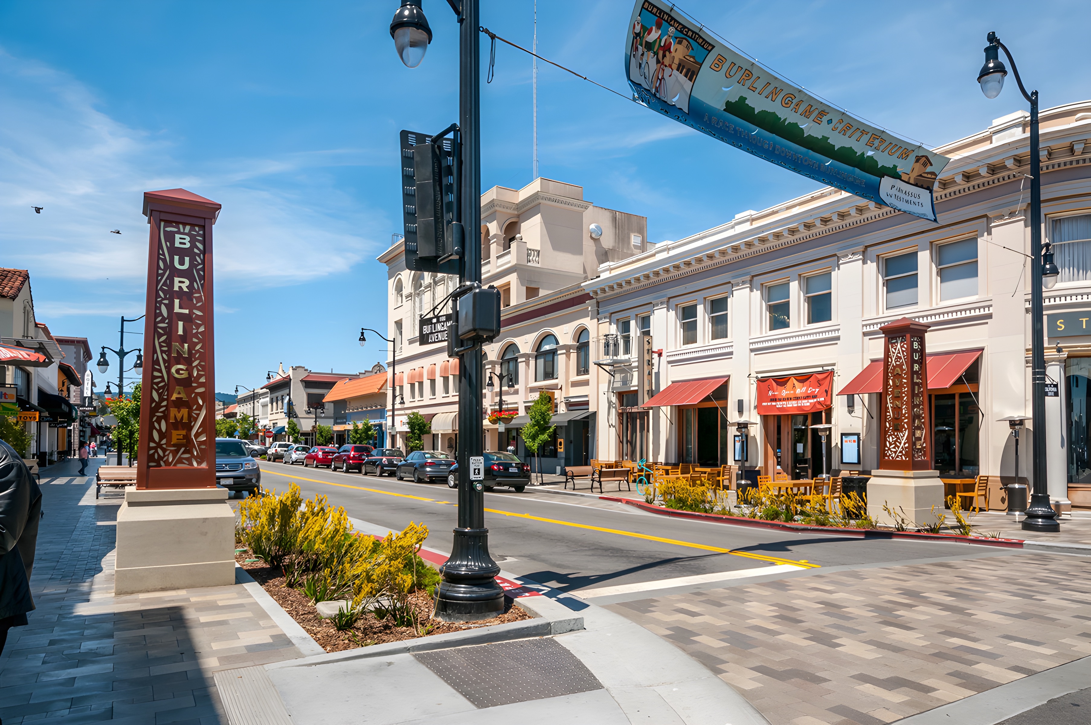 Burlingame Avenue, downtown Burlingame